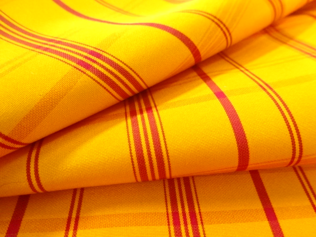  格子織り出し米沢紬着物